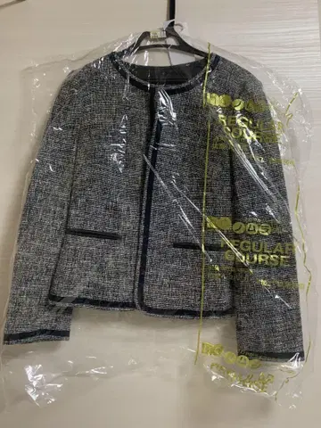 노카라 자켓 그레이 트위드
