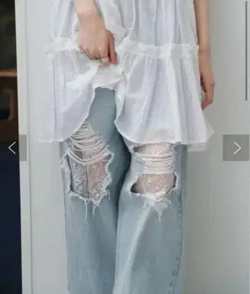 kastane 레이스 데님 팬츠 사이즈 1 블루