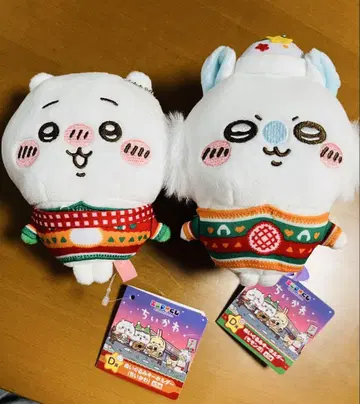 치이카와 에니마이 복권 D상 봉제 인형 키링 치이카와와 모몽가 2개 세트