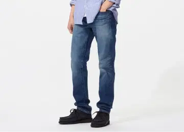 유니클로 슬림 핏 청바지/셀비지 블루