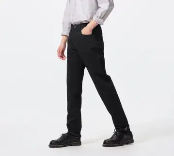 유니클로 슬림 핏 청바지/셀비지 블랙