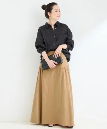 B.C STOCK 손세탁 가능 / 불규칙 개더 스커트 베이 세 스톡