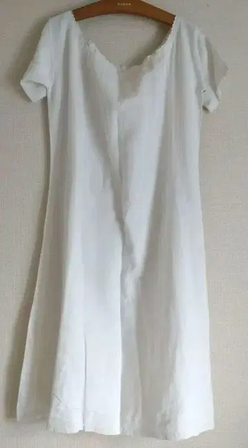 SALE! 앤티크 화이트 반팔 원피스 OB 자수 프랑스 빈티지