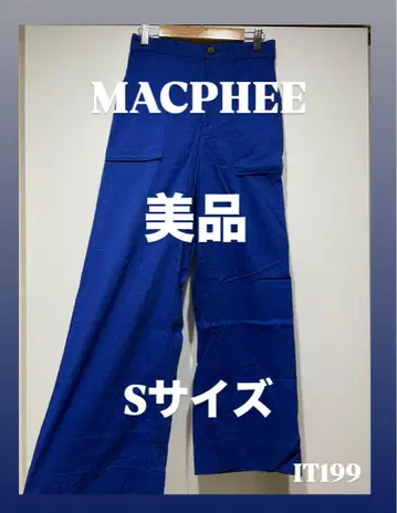 MACPHEE 린넨 혼방 와이드 팬츠 블루 34 사이즈 투모로우랜드