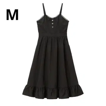 유메텐보 디어마이러브 프릴 하트 버튼 잔스카 M 무릎 아래 블랙 검정