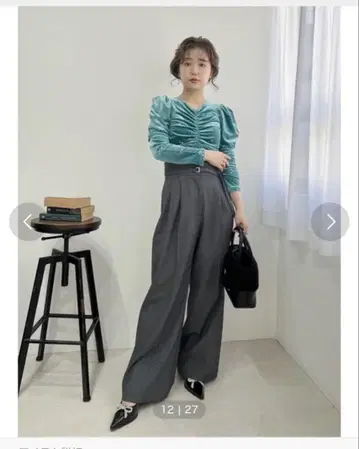 LILY BROWN 레이어드 와이드 팬츠 0 사이즈 그레이