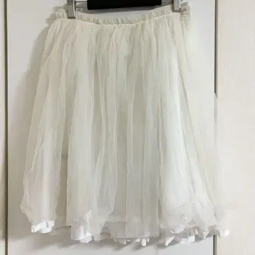 PAGEBOY 페이지 보이 튤 스커트 아이보리 화이트