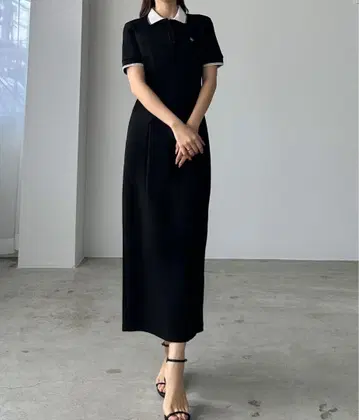 Louere 폴로 원피스 I 라인 블랙