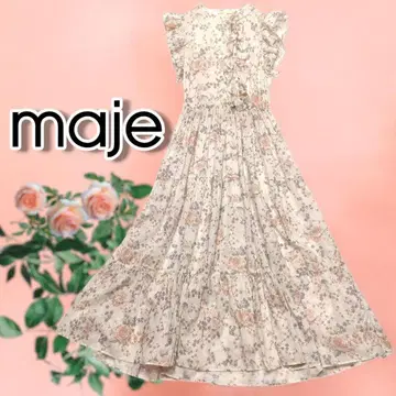 마쥬 maje 티어드 롱 원피스 플라워 프린트 코튼