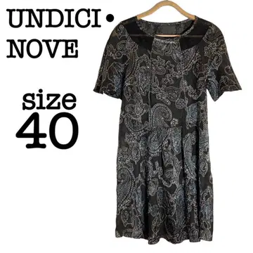 Undicino 페이즐리 무늬 원피스 레이스 절개 실크 50% C2827
