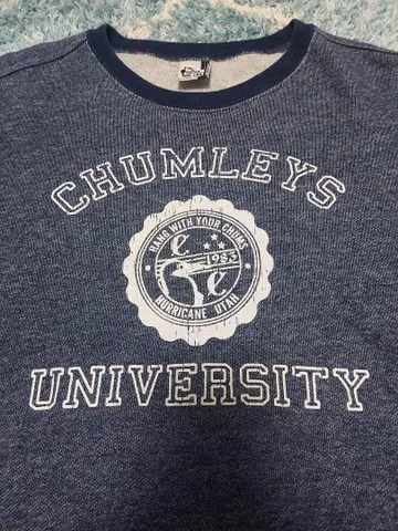 CHUMS CHUMLEYS UNIVERSITY 네이비 반팔 맨투맨 M