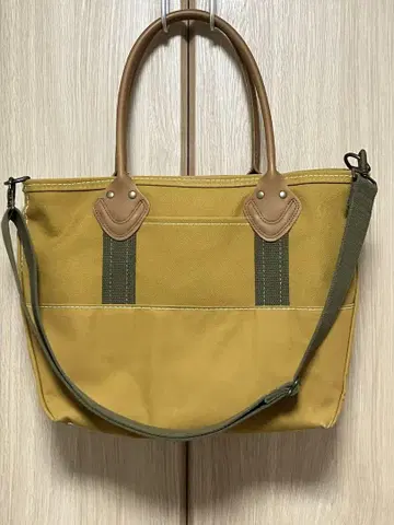 BEAMS PLUS 별주 L.L.Bean 가죽 핸들 지퍼 토트백 M