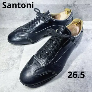 Santoni 산토니 스니커즈 7.5 가죽 천연 가죽 블랙