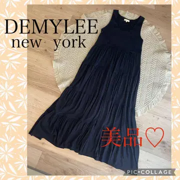 DEMYLEE 티어드 원피스 론 헤르만 네이비