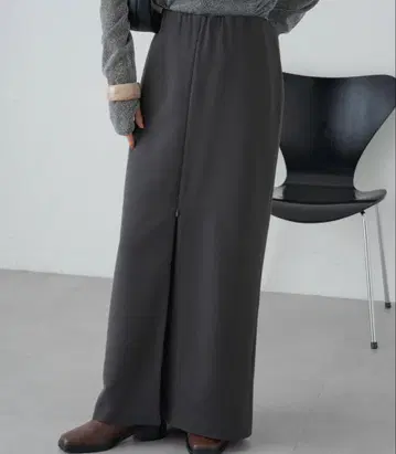 오메카시 센터 슬릿 내로우 스커트 그레이 38