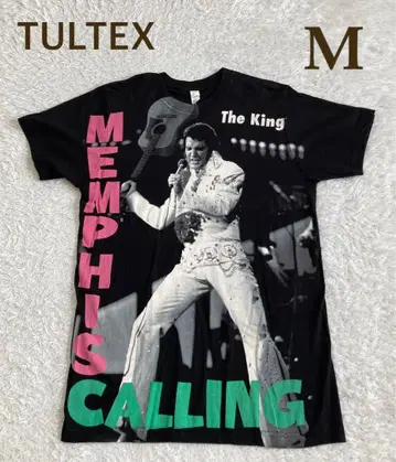 [중고] TULTEX 엘비스 프레슬리 반팔 티셔츠 M 락 밴 티셔츠 블랙