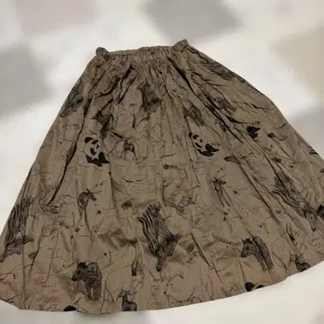 Marble SUD 동물 패턴 플레어 스커트