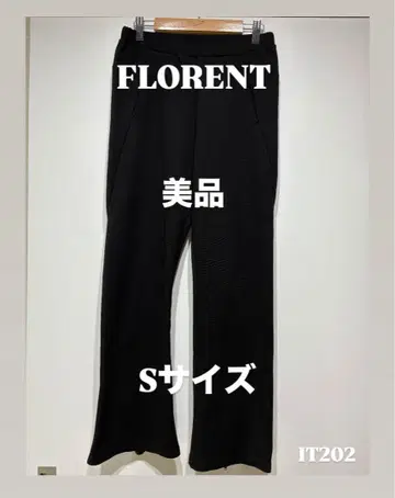 FLORENT 센터 프레스 스트레치 팬츠 지퍼 슬릿 블랙 일본제