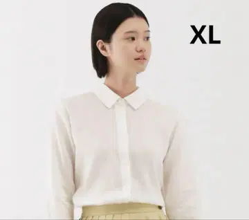 무인양품 MUJI 린넨 워시드 레귤러 카라 긴팔 셔츠 여성용 화이트 XL