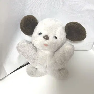 개 봉제 인형 그레이 브라운 귀 쇼와 레트로