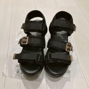 블랙 스트랩 샌들 통굽 9cm [L]