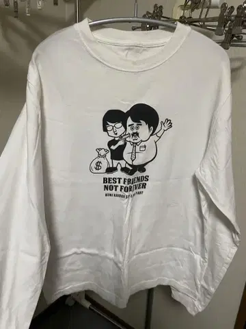 공기 계단 베스트 프렌즈 노트 포에버 롱 T 화이트 블랙