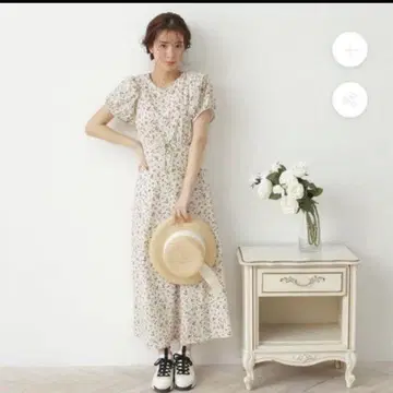 메종 마블 Mini Flower Dress 반팔 롱 원피스