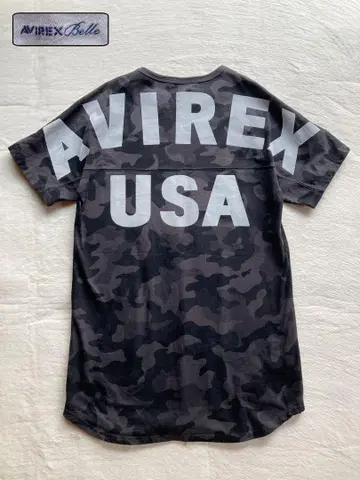 아비렉스 AVIREX USA 카모 패턴 티셔츠 원피스 빅 로고