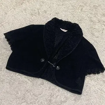 PINKHOUSE 레이스 커팅 볼레로 플라워 체인 블랙