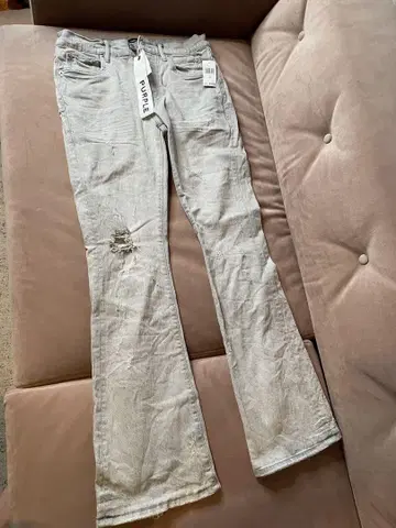 Purple Brand 데미지 플레어 청바지