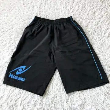 상태 양호 Nittaku 하프 팬츠 탁구 끈 포함 블랙 76