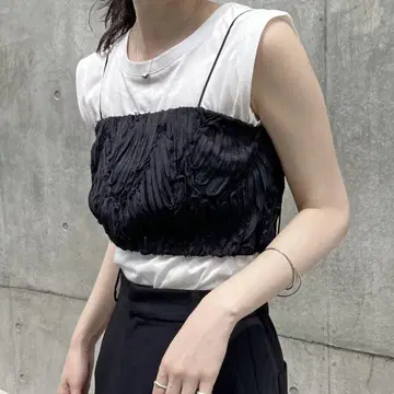 capricieux le'mage 라인 레이스 뷔스티에 블랙