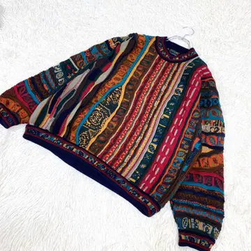 COOGI 쿠지 올 패턴 니트 퓨어 울 스웨터 호주산 S