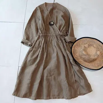 nest Robe 린넨 100% 양류 린넨 거즈 카슈쿨 원피스