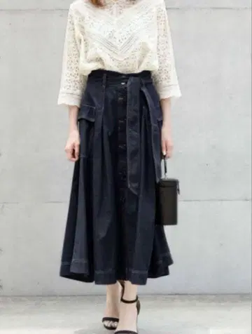 스트로베리 필드 아리코트 데님 스커트