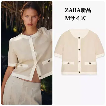 ZARA 린넨 숏 슬리브 블레이저 M 택 포함 새상품 라이트 베이지