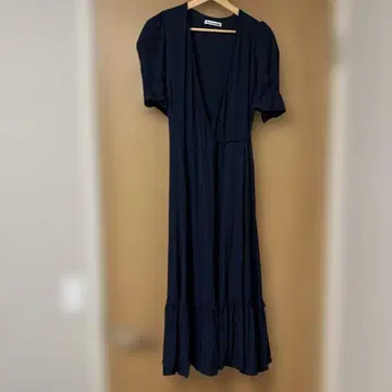 Reformation 리포메이션 네이비 반팔 롱 원피스 M