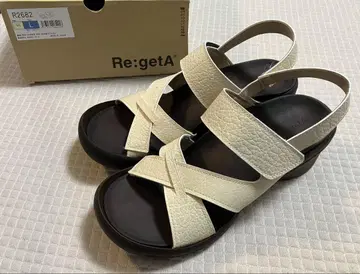 리게타 R2682 L 아이보리 웨지솔 크로스 벨트 샌들