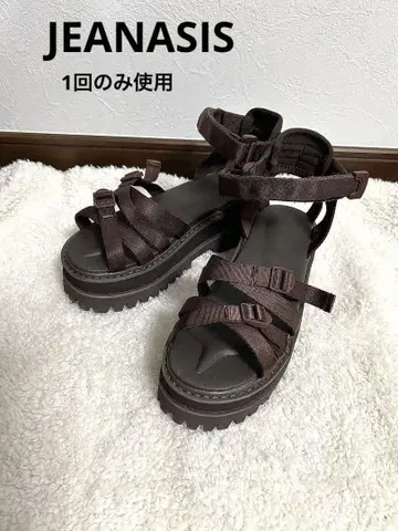 JEANASIS 브라운 통굽 샌들