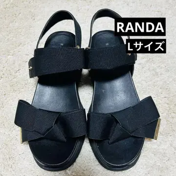 RANDA 랜다 리본 디자인 샌들 스포츠 샌들 블랙 L