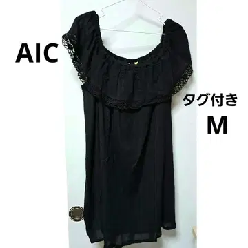 AIC 오프숄더 튜닉 원피스 블랙 택 포함