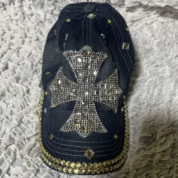 데님 큐빅 캡 크로스 십자가 Y2K