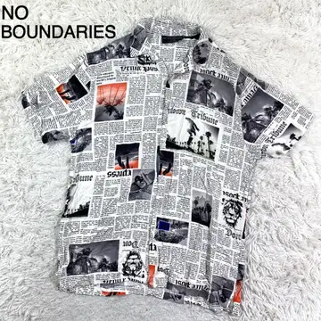 NO BOUNDARIES 올 패턴 반팔 셔츠