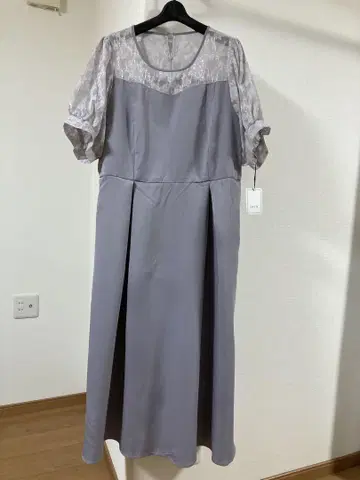 CLETTE 미사용 택 포함 라벤더 그레이 반팔 도킹 원피스 4L