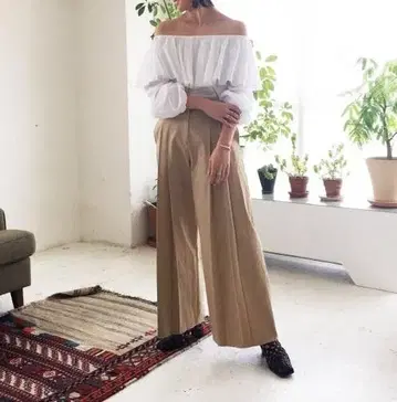 todayful 투 턱 컷오프 와이드 치노