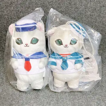 택 포함 2종 세트 mofusand 세일러 냥 마스코트 봉제 인형