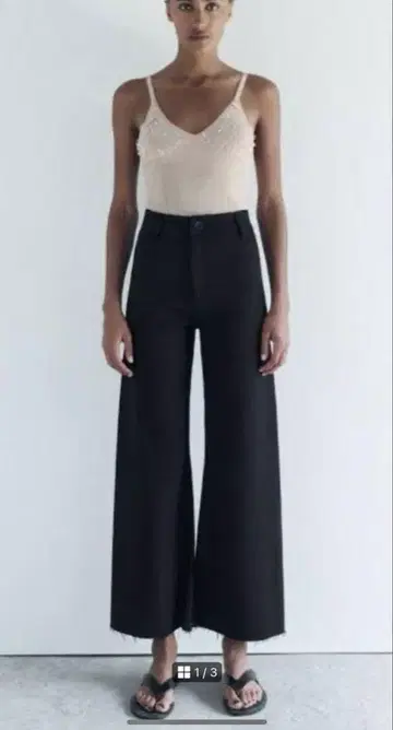 자라 MARINE STRAIGHT DENIM 블랙 36