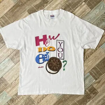 레어 OREO 오레오 티셔츠 양면 프린트 Hanes 헤인즈 XL 화이트