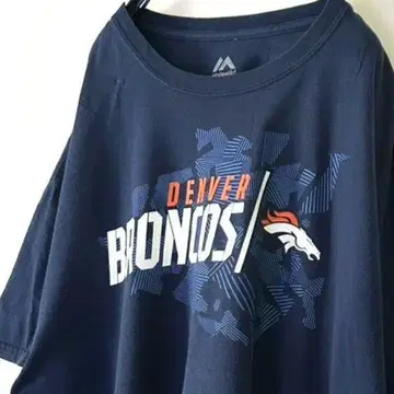 NFL 덴버 브롱코스 티셔츠 XL 네이비 컬러 구제 의류