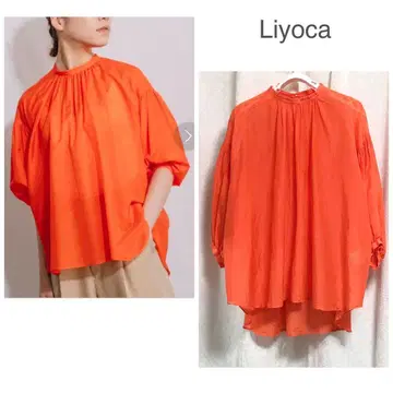 새상품급 LIYOCA 코튼 실크 개더 풀오버 블라우스 F 리요카